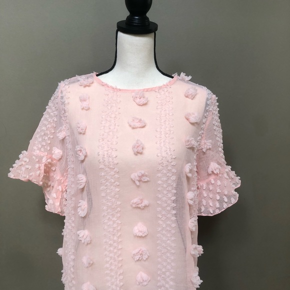 Shein official sheer  pompom blouse - Picture 2 of 14